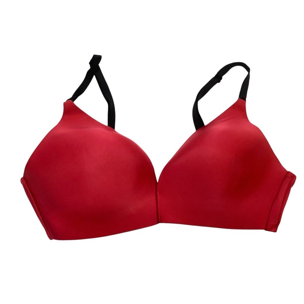 Victoria's Secret‎ Red 34C No-Wire Bra Smooth Adjustable Straps Back Closure
